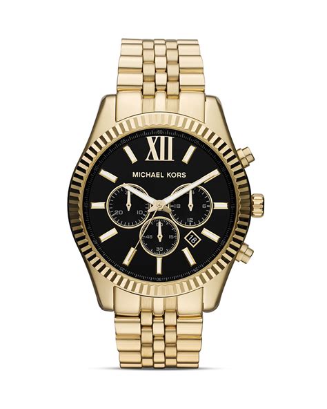 gold michael kors watch mens cheap|michael kors lexington chronograph watch.